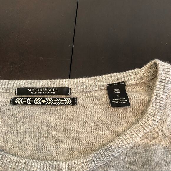 Scotch & Soda Maison Scotch gray wool cashmere sweater size P or Extra Small XS - Picture 13 of 15